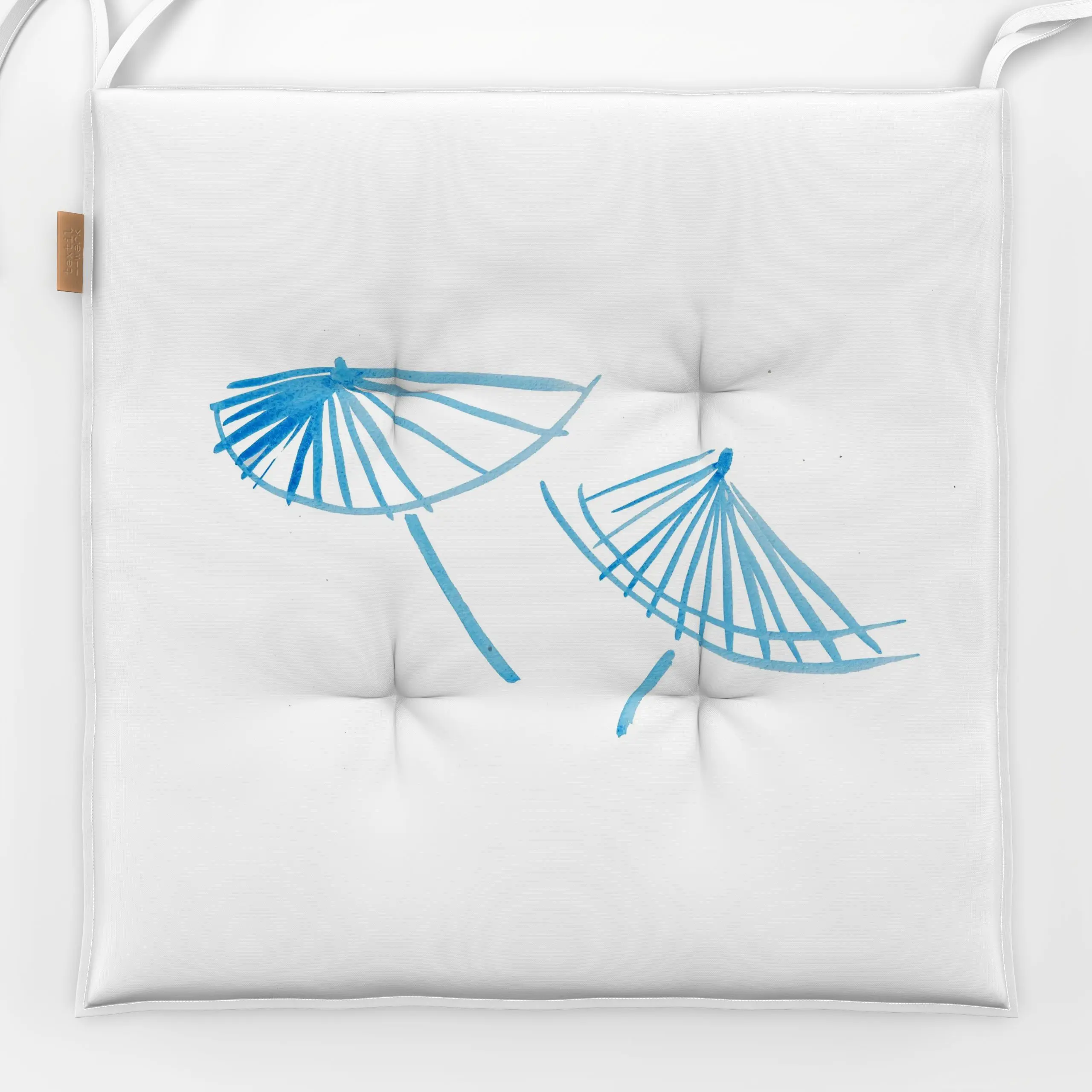 Sitzkissen Sonnenschirme Sommer - Natur & Landschaft, Sommer, Retro & Vintage - von „Iris Knabenschuh Textildesign"; Wasserf...