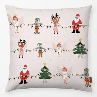 Kissen Santa und seine Helfer Muster