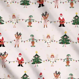 Meterware Santa und seine Helfer Muster
