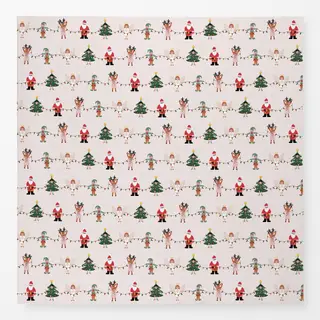 Tischdecke Santa und seine Helfer Muster