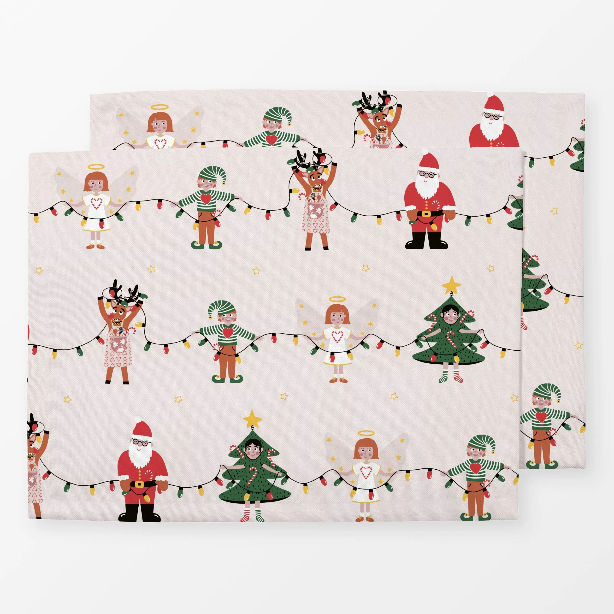 Tischset Santa und seine Helfer Muster - Kinderzimmer & Motive für Kinder, Weihnachten, Symbole & Muster - von „Kathrin Woo"...