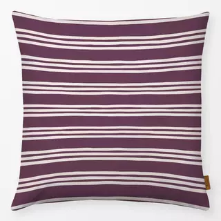 Kissen Streifen Beige Pflaume