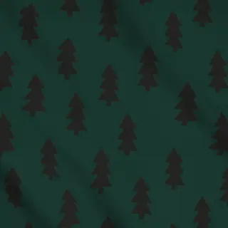 Meterware Mistletoe Tanne Grün Schwarz