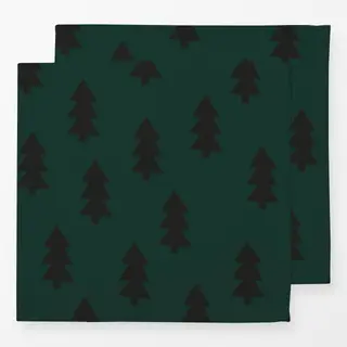 Servietten Mistletoe Tanne Grün Schwarz