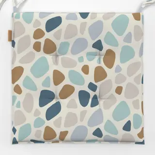 Sitzkissen Terrazzo mediterran blau braun