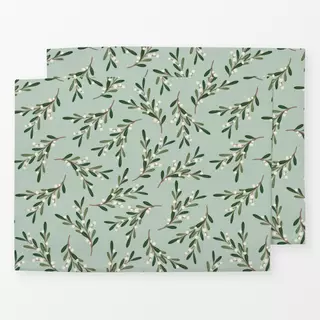 Tischset Mistlezweig Allover Minze