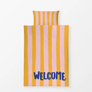Bettwäsche Welcome rosa gelb