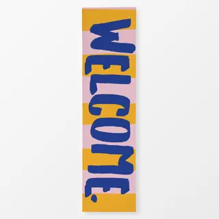 Tischläufer Welcome rosa gelb