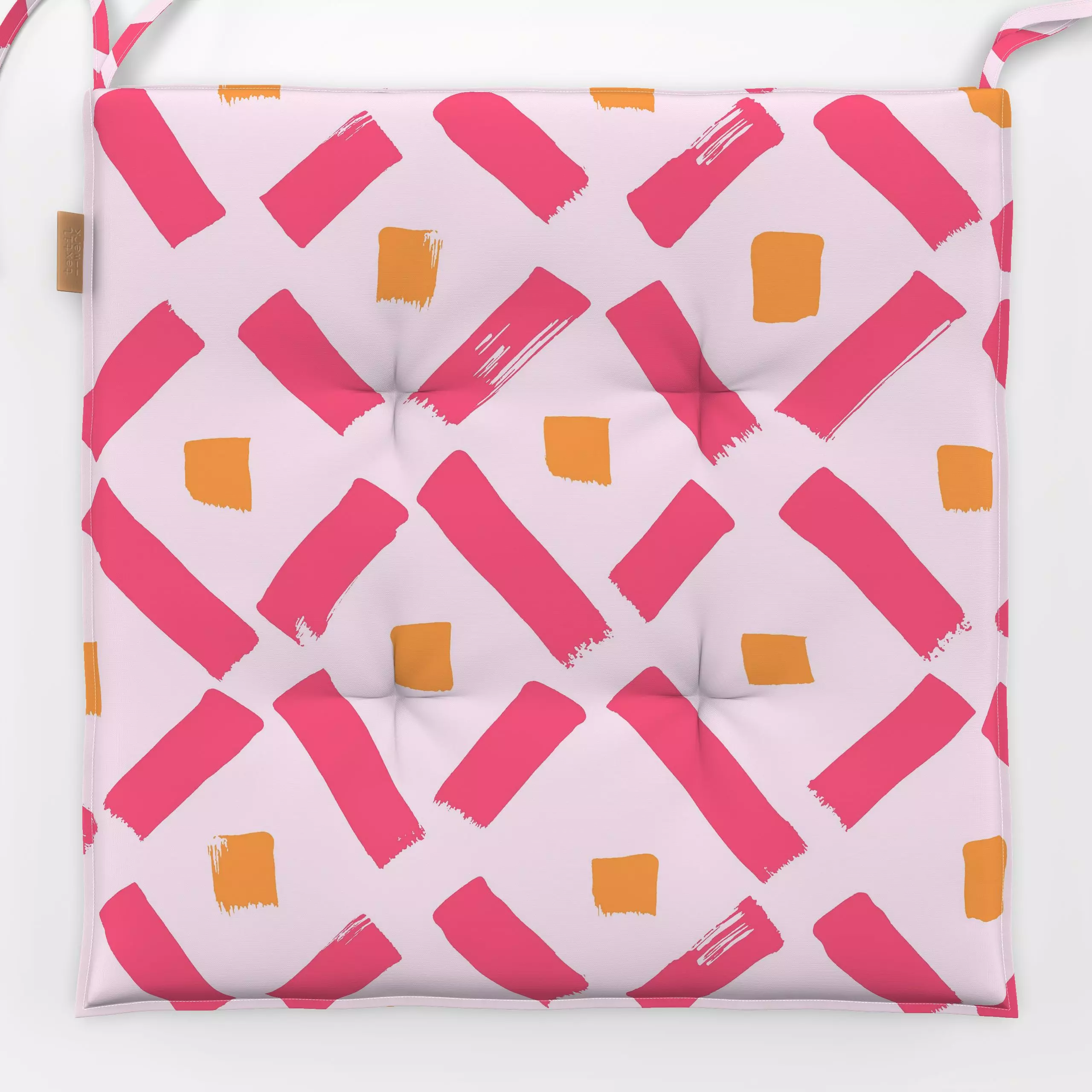 Sitzkissen SUN BOHO - Sommer, Symbole & Muster - von „Julia Schumacher"; boho, Muster, Pinselstrich, Dots, Karo, Karos, kari...