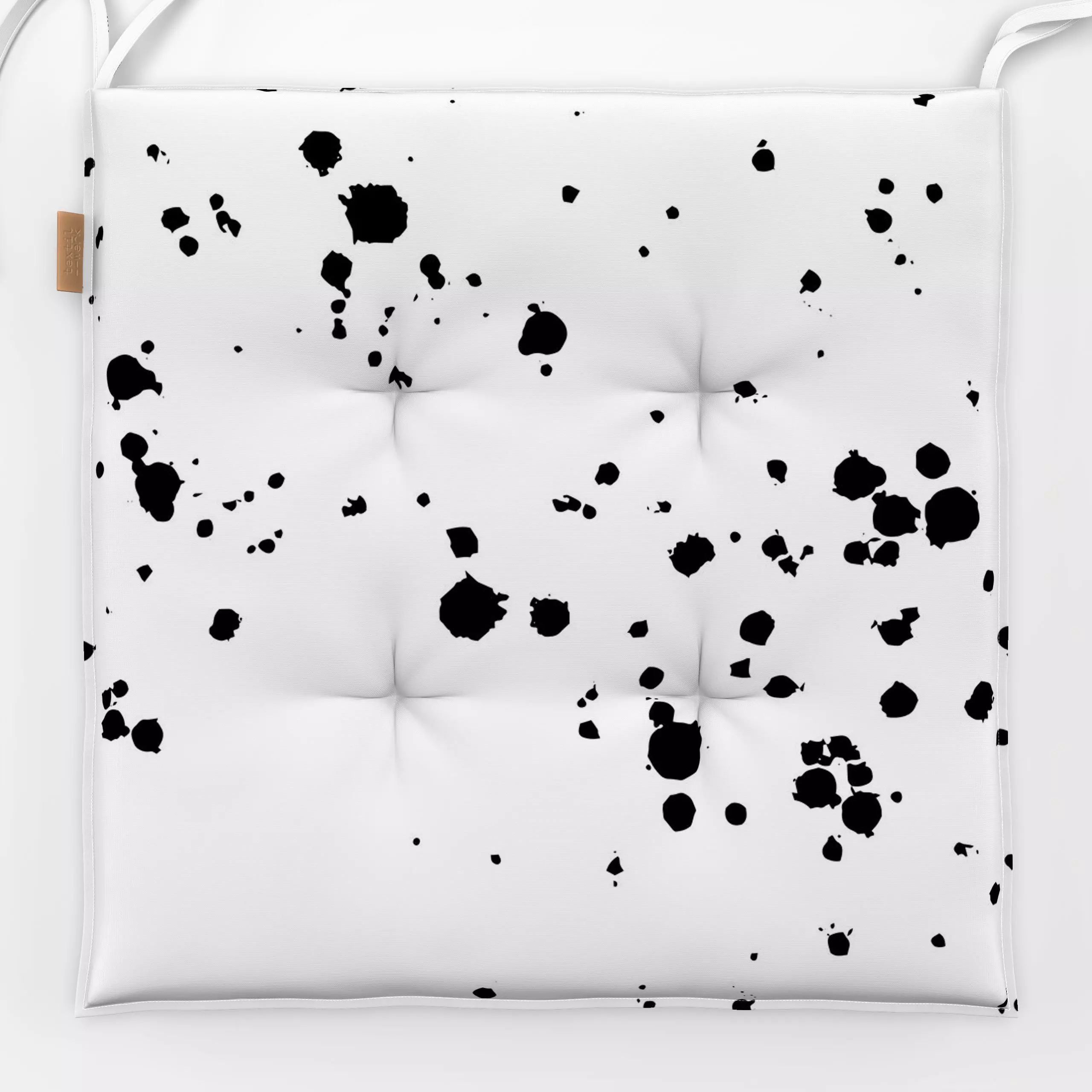 Sitzkissen Kleckse schwarz - Symbole & Muster - von „moDeern Design Studio"; schwarz, minimal, Punkte, skandinavisch, modern...