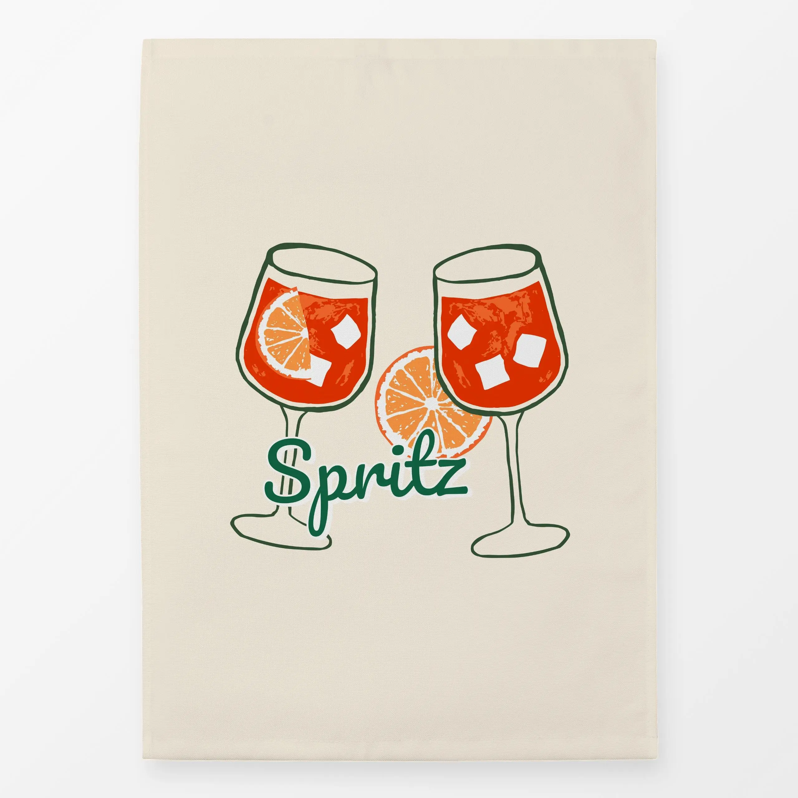 Geschirrtücher Summer Spritz - Sommer, Sprüche & Schriftzüge, Küche, Essen & Trinken - von „Karen Menzenbach"; Orange, Somme...