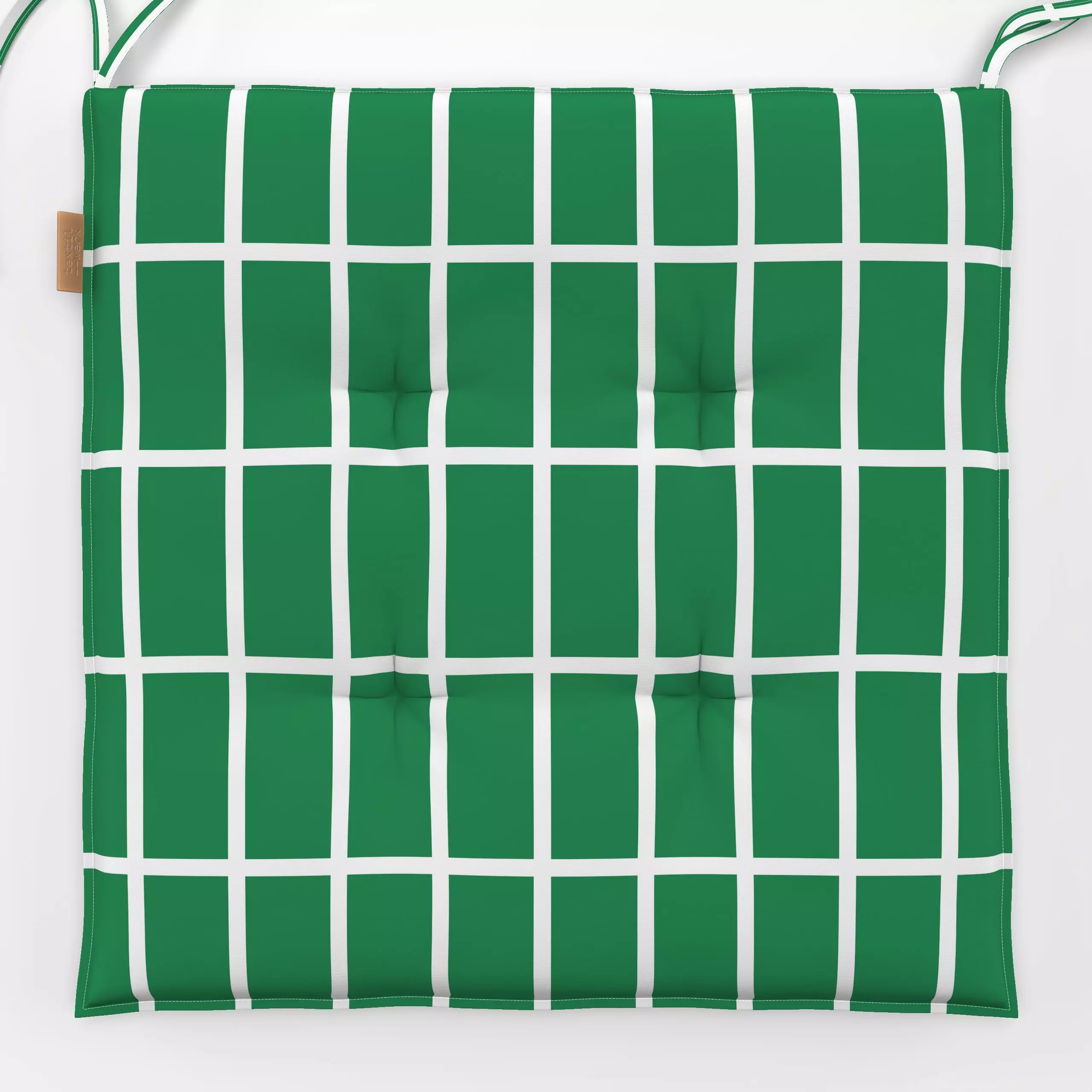Sitzkissen Grün & weiß Grid - Symbole & Muster - von „Lisa Jasmin Bauer"; modern, grid, Weiss, Farben, farbenfroh, gruen, So...