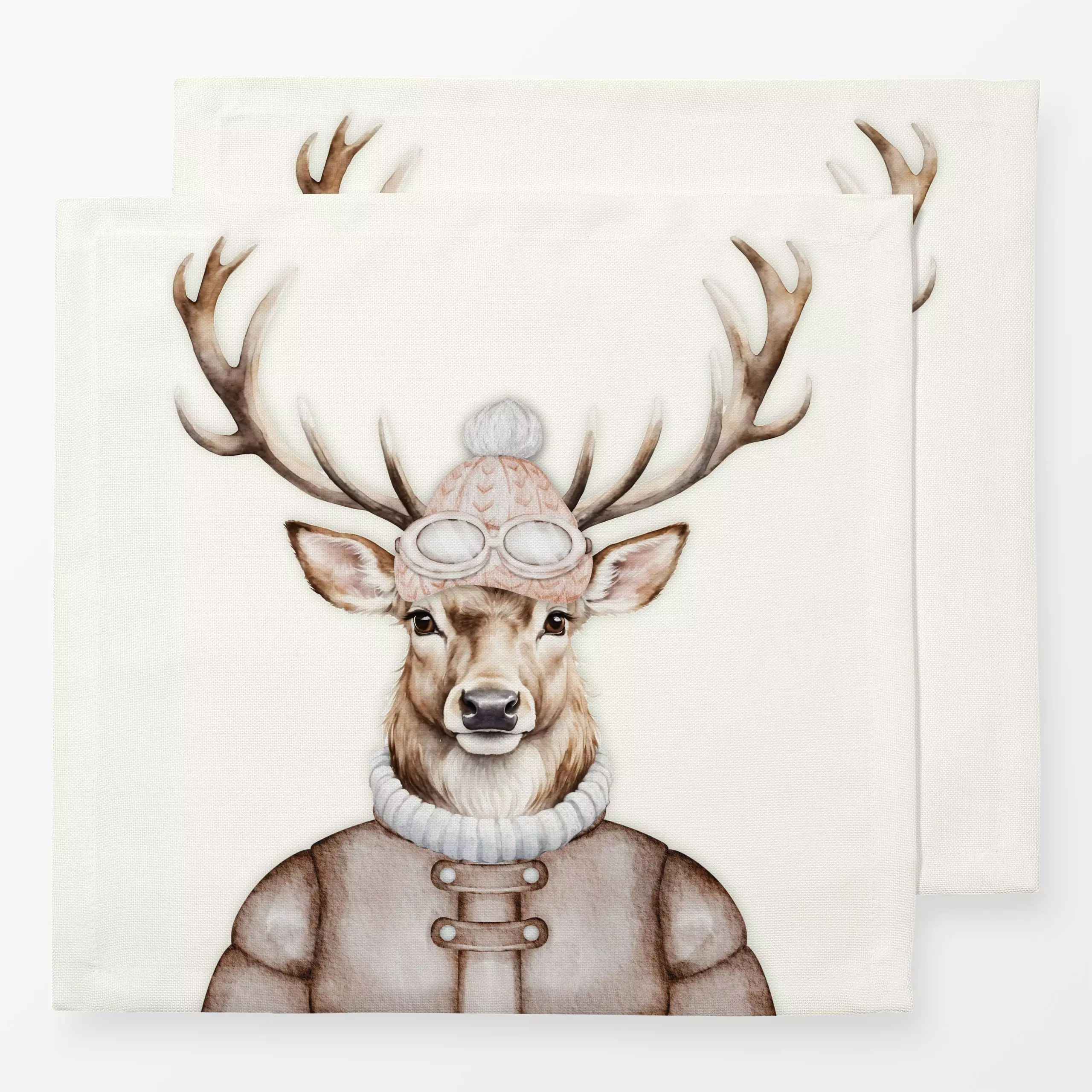 Servietten Winter Party - Fashion Hirsch - Tiere, Weihnachten - von „Monika Strigel"; Lustig, Winter, Hirsch, MonikaStrigel,...