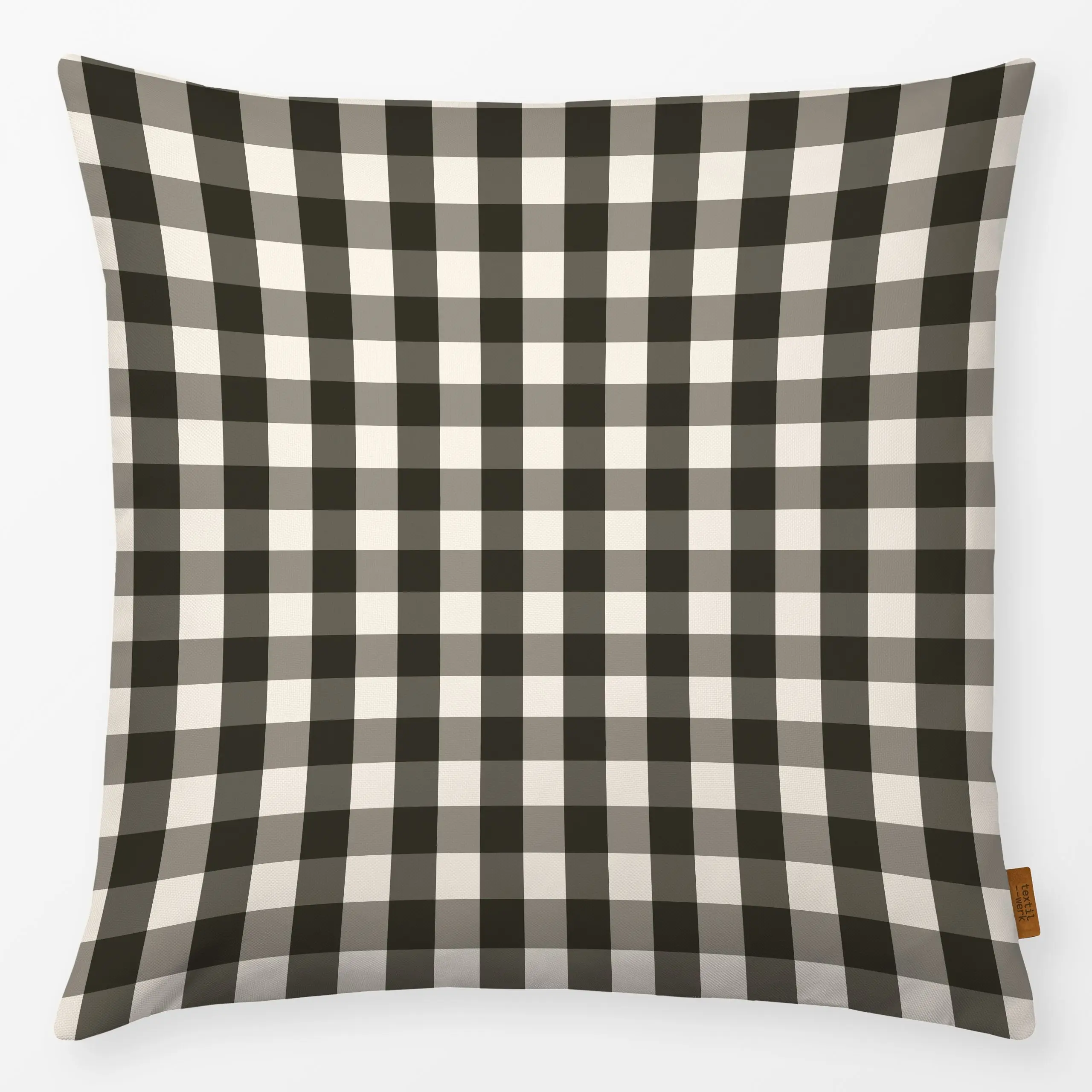 Kissen Calm Gingham small - Herbst, Winter, Symbole & Muster - von „Fjord Studio"; Karo, kariert, gingham, Bettwaesche, Sofa...
