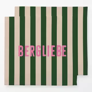 Servietten Bergliebe Pink Streifen Grün