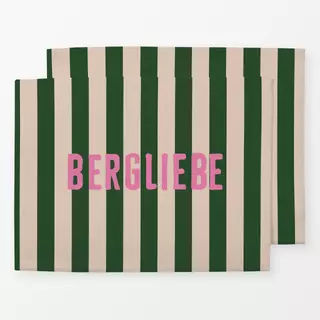 Tischset Bergliebe Pink Streifen Grün