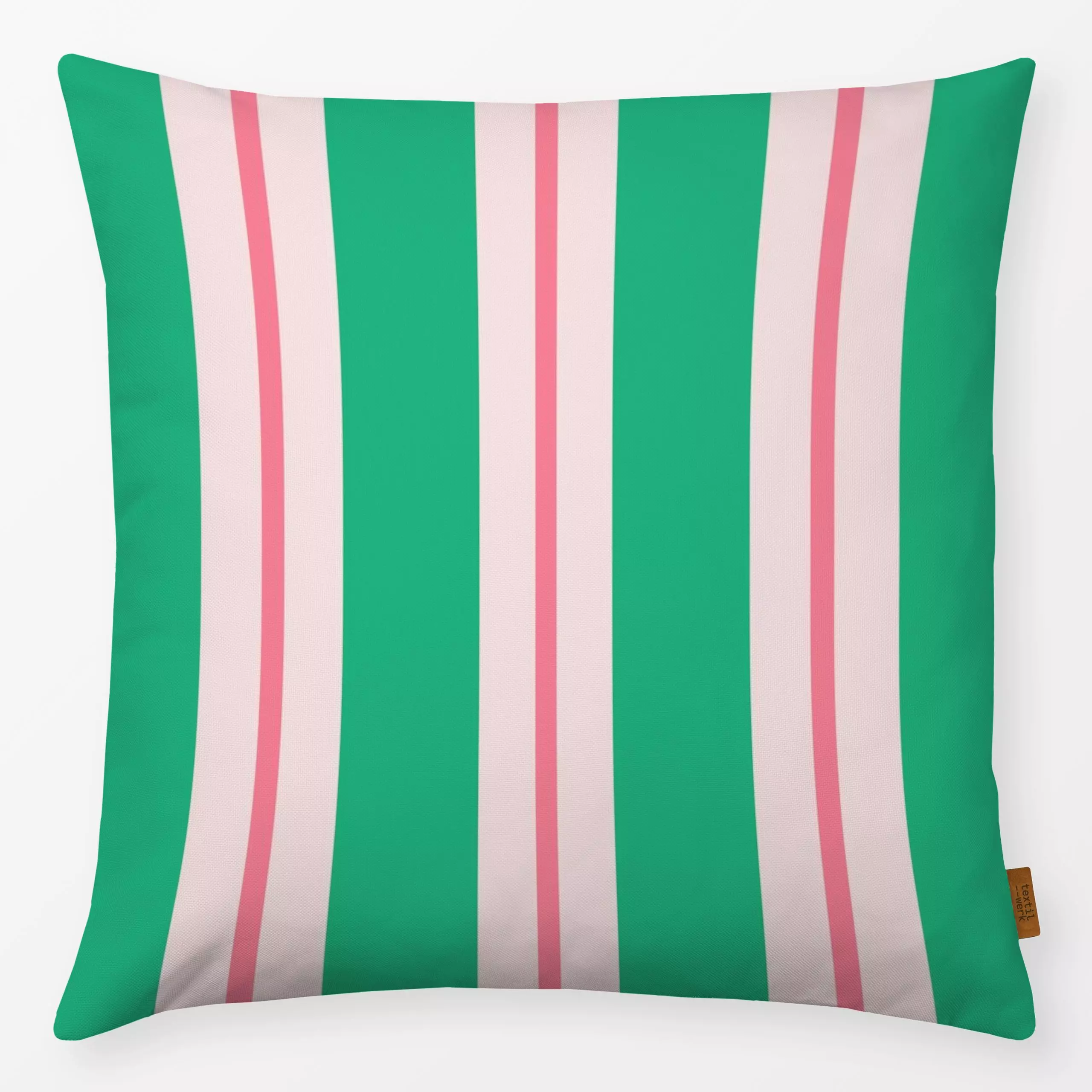 Kissen Retro Stripes Hellgrün - Sommer, Symbole & Muster, Retro & Vintage - von „Studio ROSAGRAU"; Linien, Streifen, rosa, R...