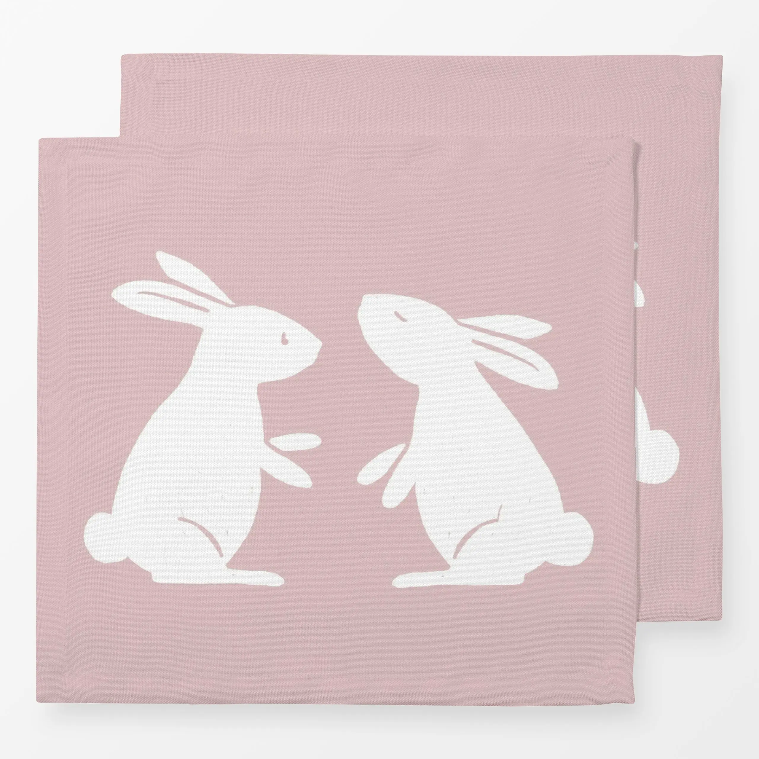 Servietten Häschen Duo rosa - Frühling, Tiere, Ostern - von „Kruth Design"; Hase, Ostern, Osterhase, outdoor, Fruehling, Gar...