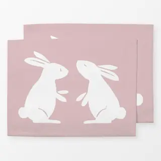 Tischset Häschen Duo rosa
