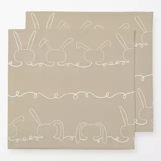 Servietten Rabbit On The Line Beige