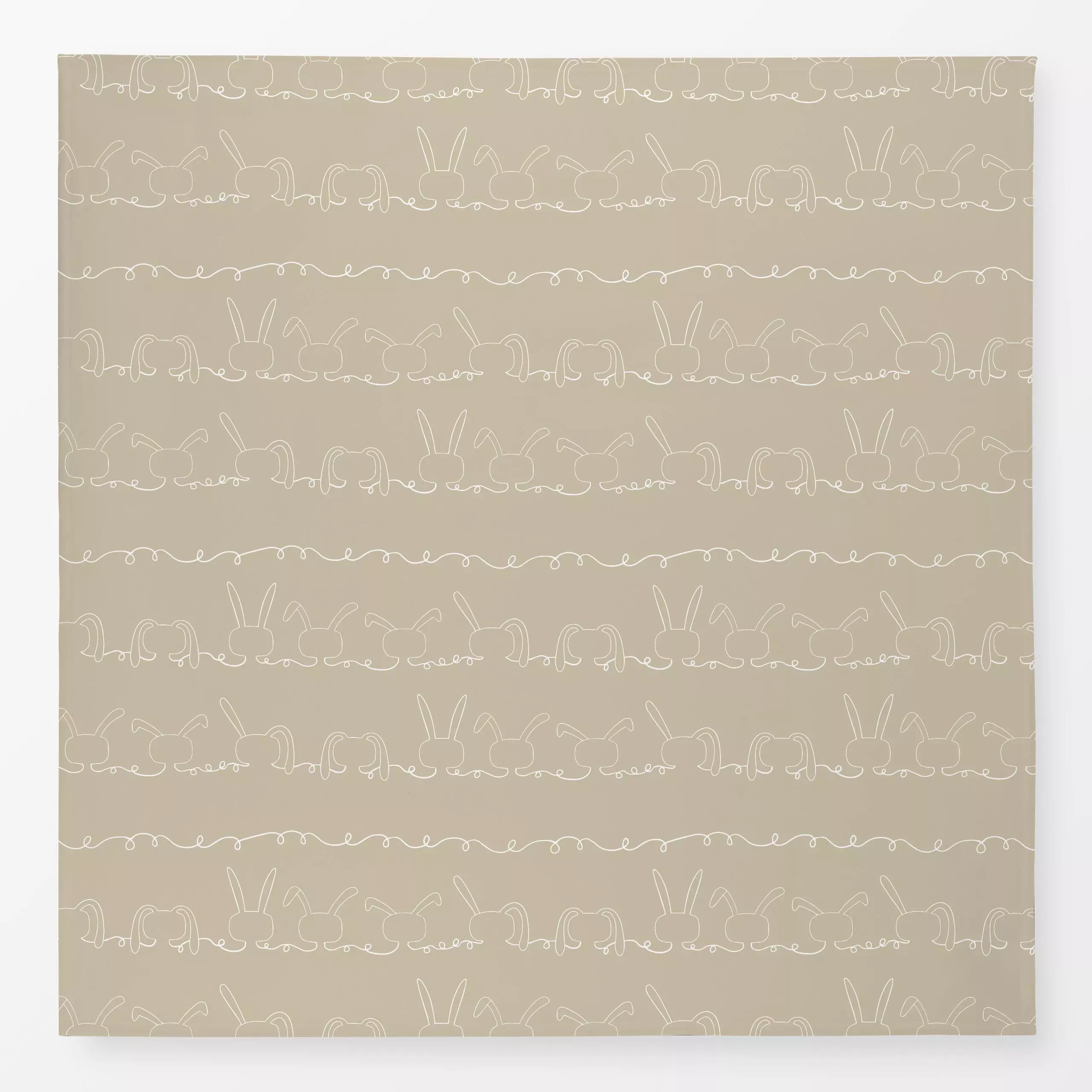 Tischdecke Rabbit On The Line Beige, Tiere, fürs Kinderzimmer, Ostern, von Monor Design
