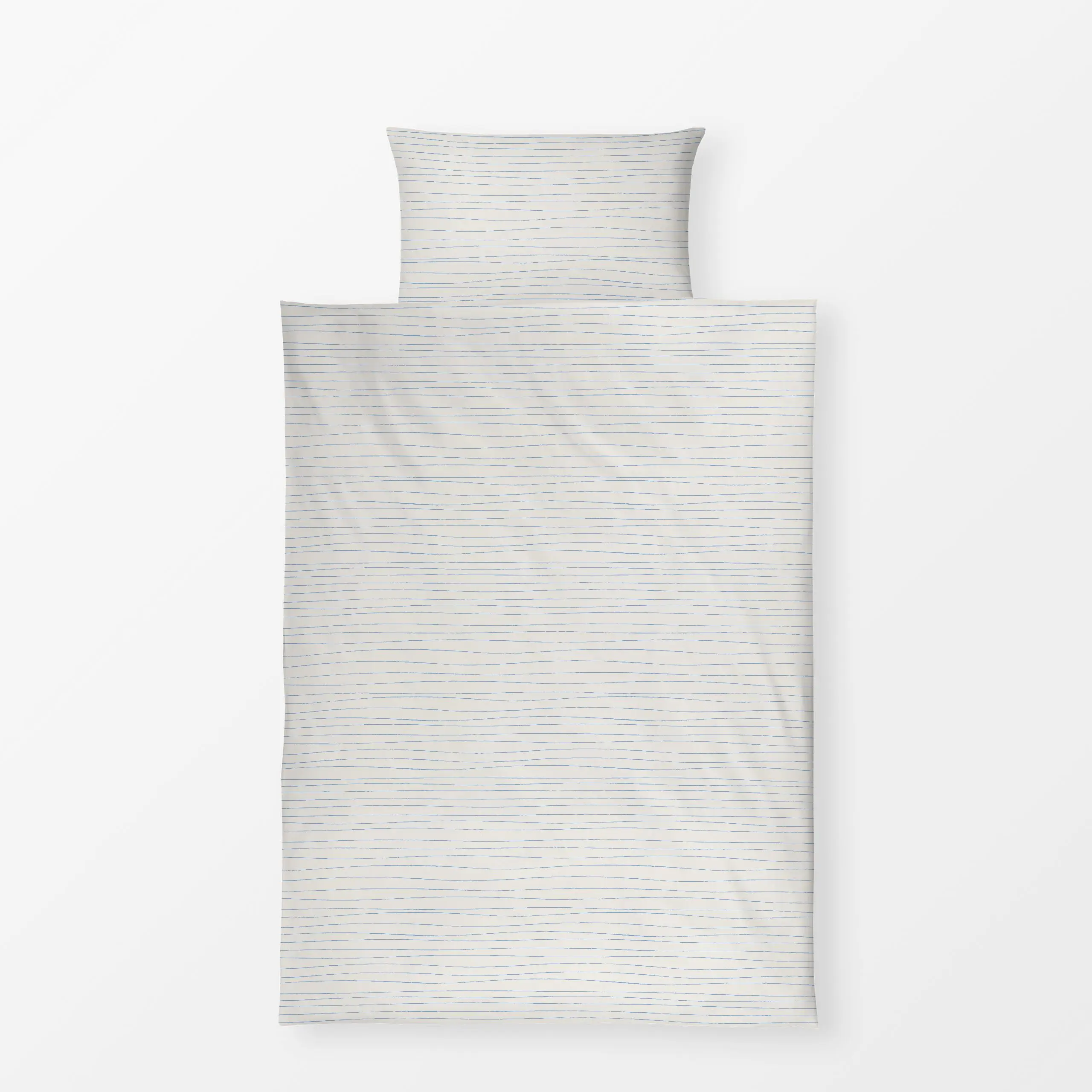 Bettwäsche Summer Waves Light - Sommer, Symbole & Muster - von „Jana Driver"; Linien, Strand, beige, blau, Beach, lines, wav...