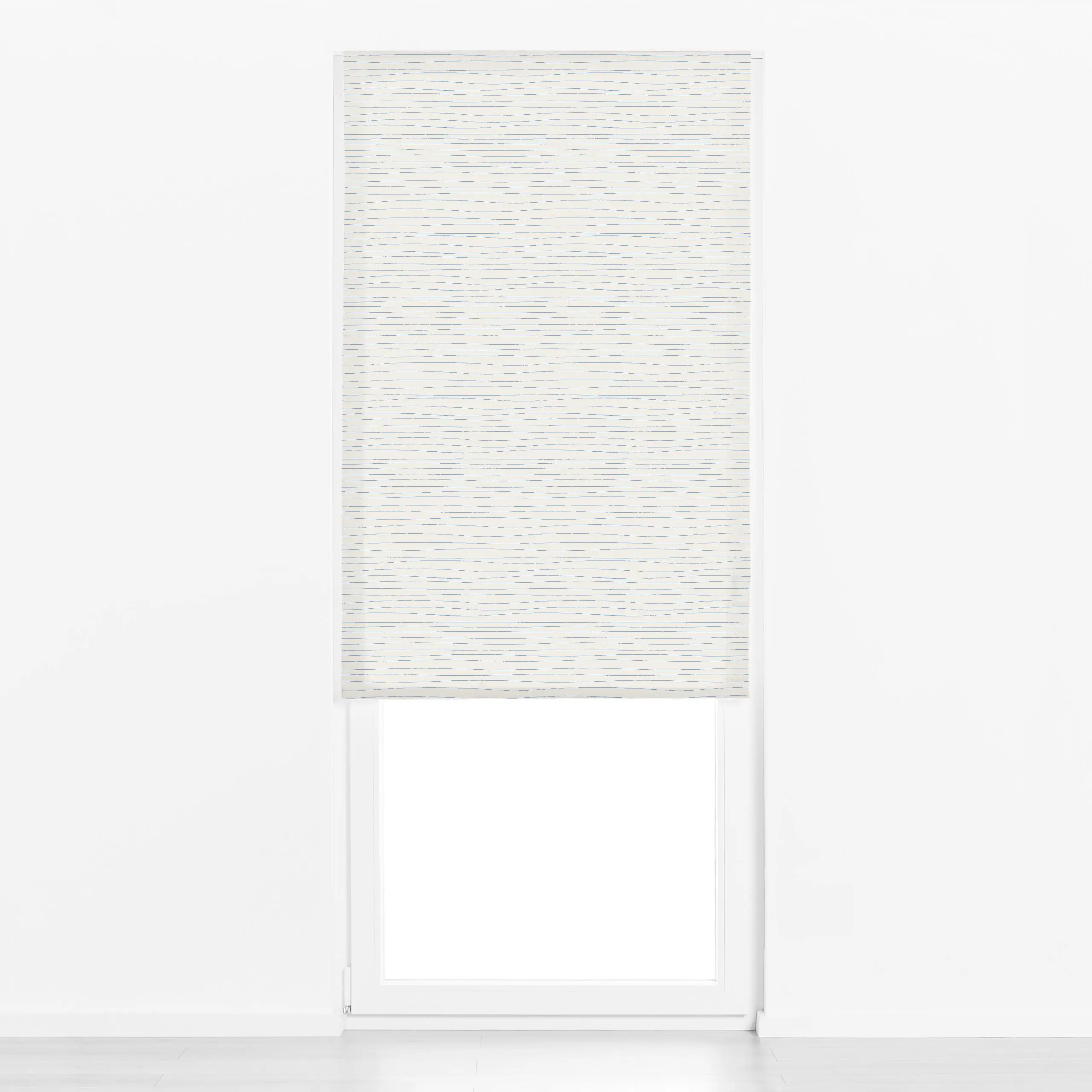 Raffrollo Summer Waves Light - Sommer, Symbole & Muster - von „Jana Driver"; Linien, Strand, beige, blau, Beach, lines, wave...