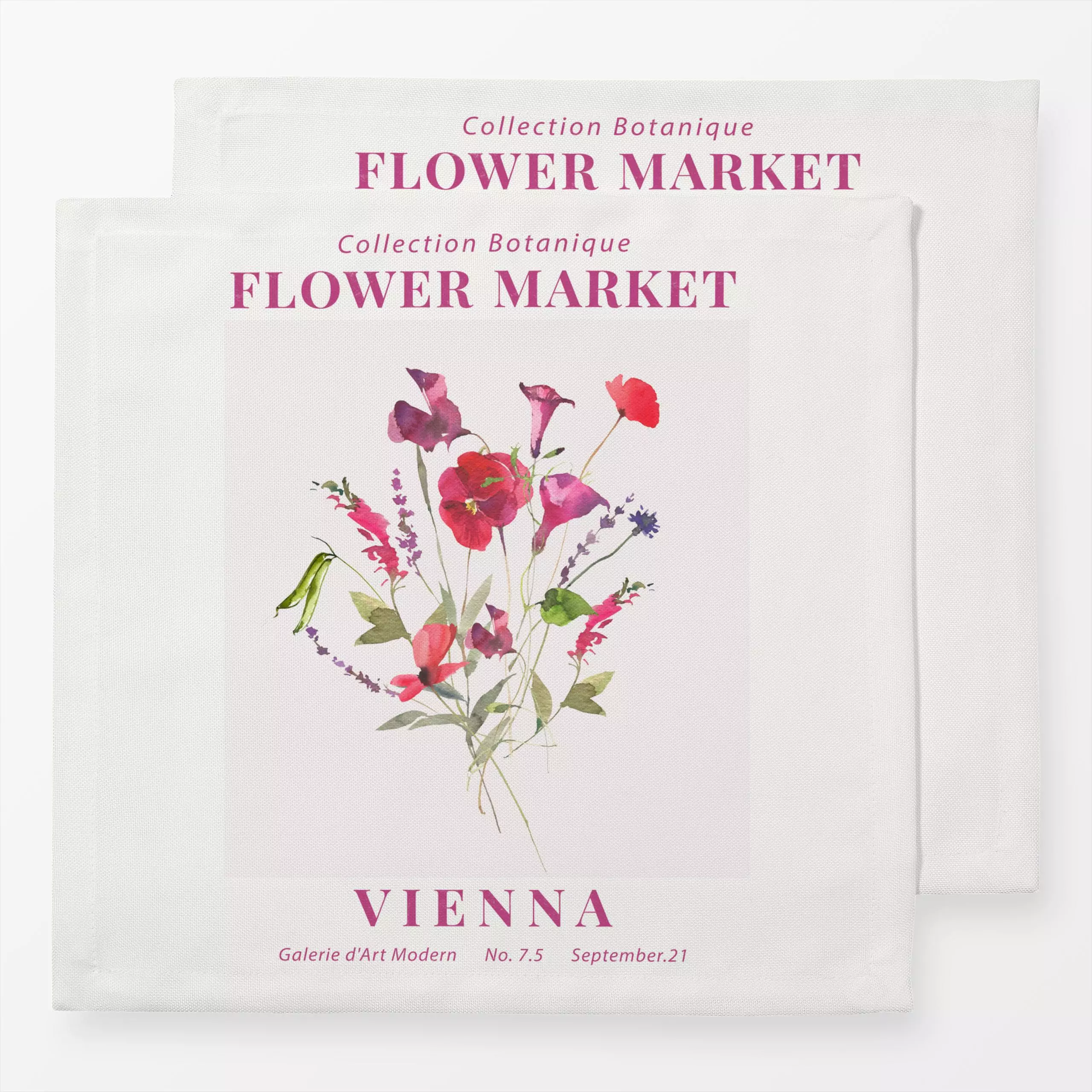 Servietten Flower Market Vienna - Blumen & Florales, Pflanzen & Botanik - von „Uta Naumann"; boho, Blumen, Retro, Mohn, Lave...