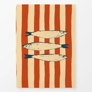 Geschirrtücher Sardine Fish On Stripes