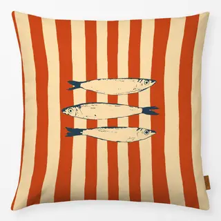 Kissen Sardine Fish On Stripes