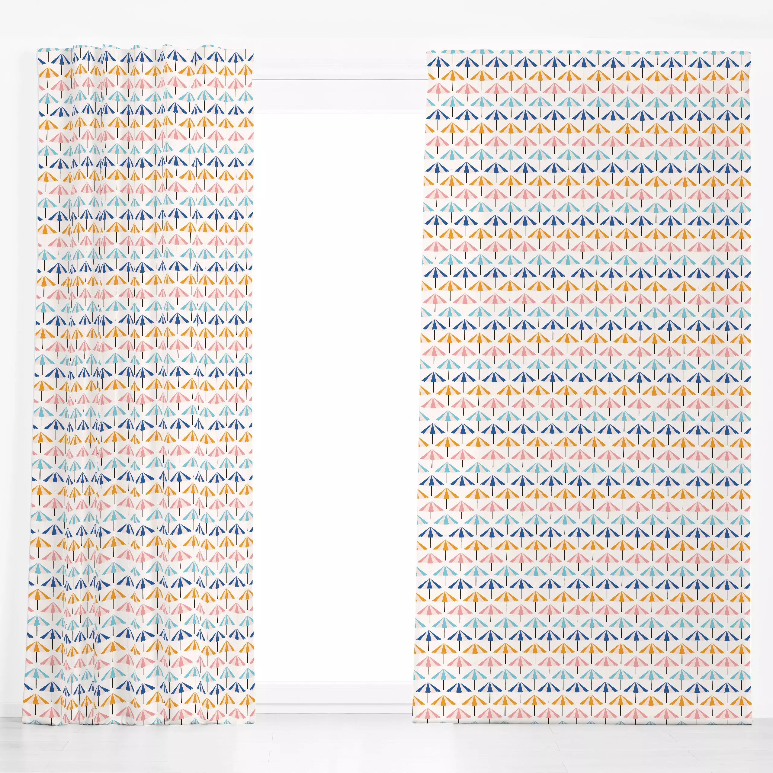 Dekovorhang Sonnenschirm Muster bunt - Sommer, Symbole & Muster - von „Kathrin Woo"; Sommer, Sommerlich, Sonnenschirm, somme...