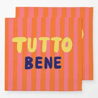 Servietten Tutto Bene orangerosa Streifen