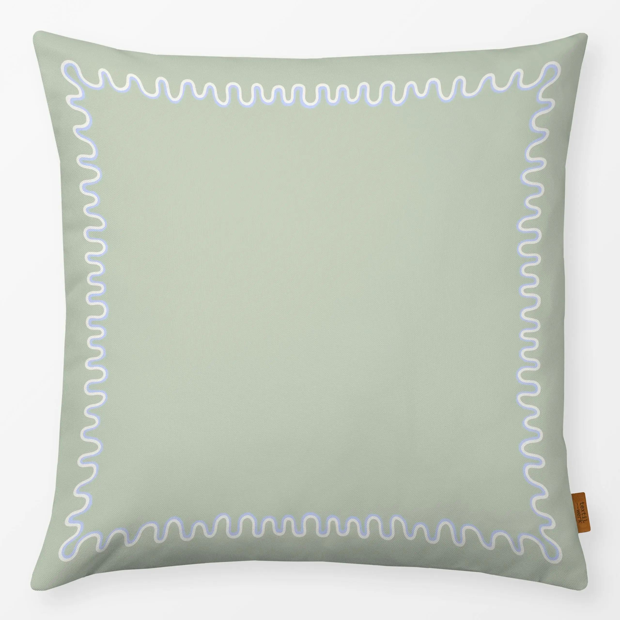 Kissen Welle Mint - Symbole & Muster - von „Sophie Augustin Illustration"; modern, wellen, tischdeko, Esszimmer, wellenmuste...