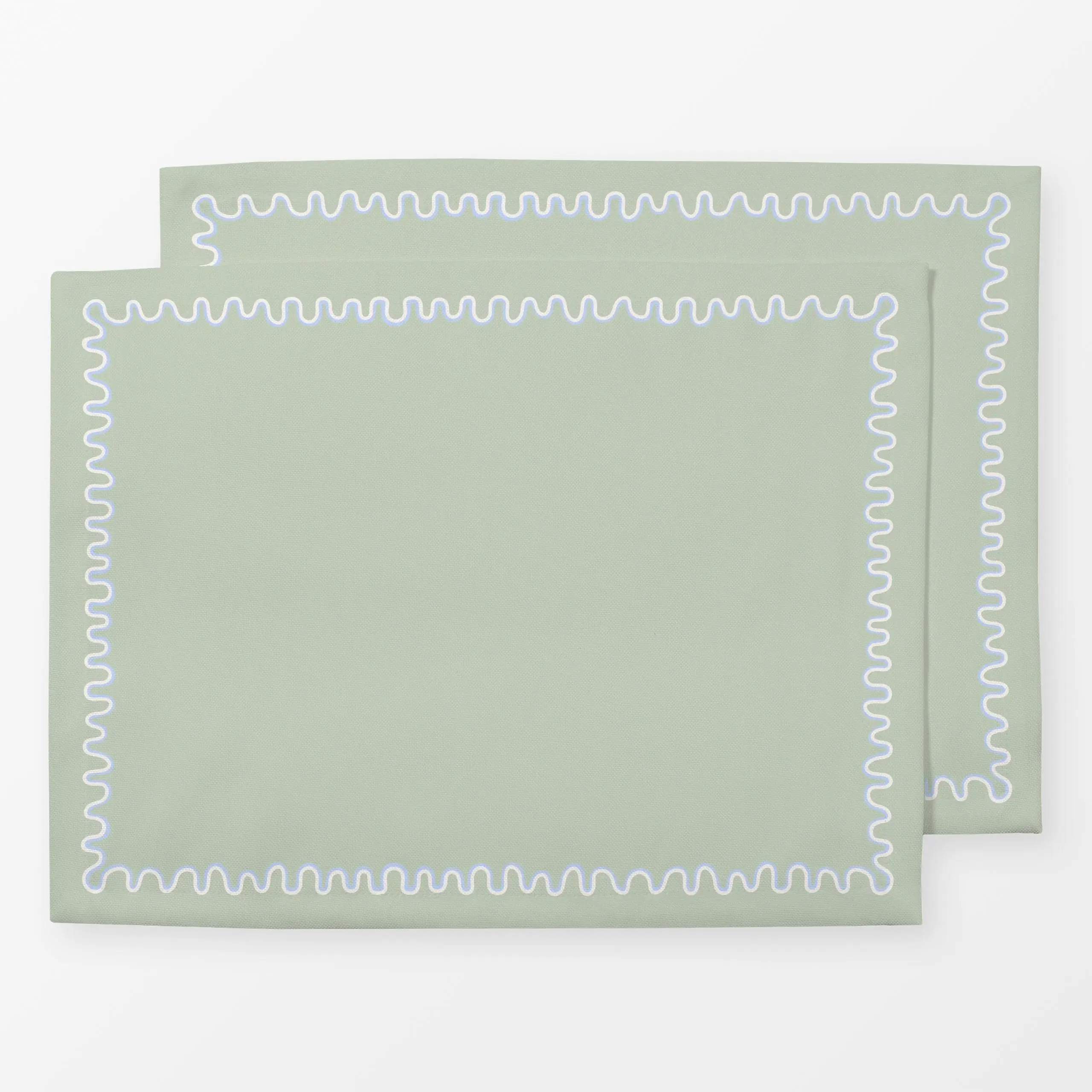 Tischset Welle Mint, gemustert, von Sophie Augustin Illustration