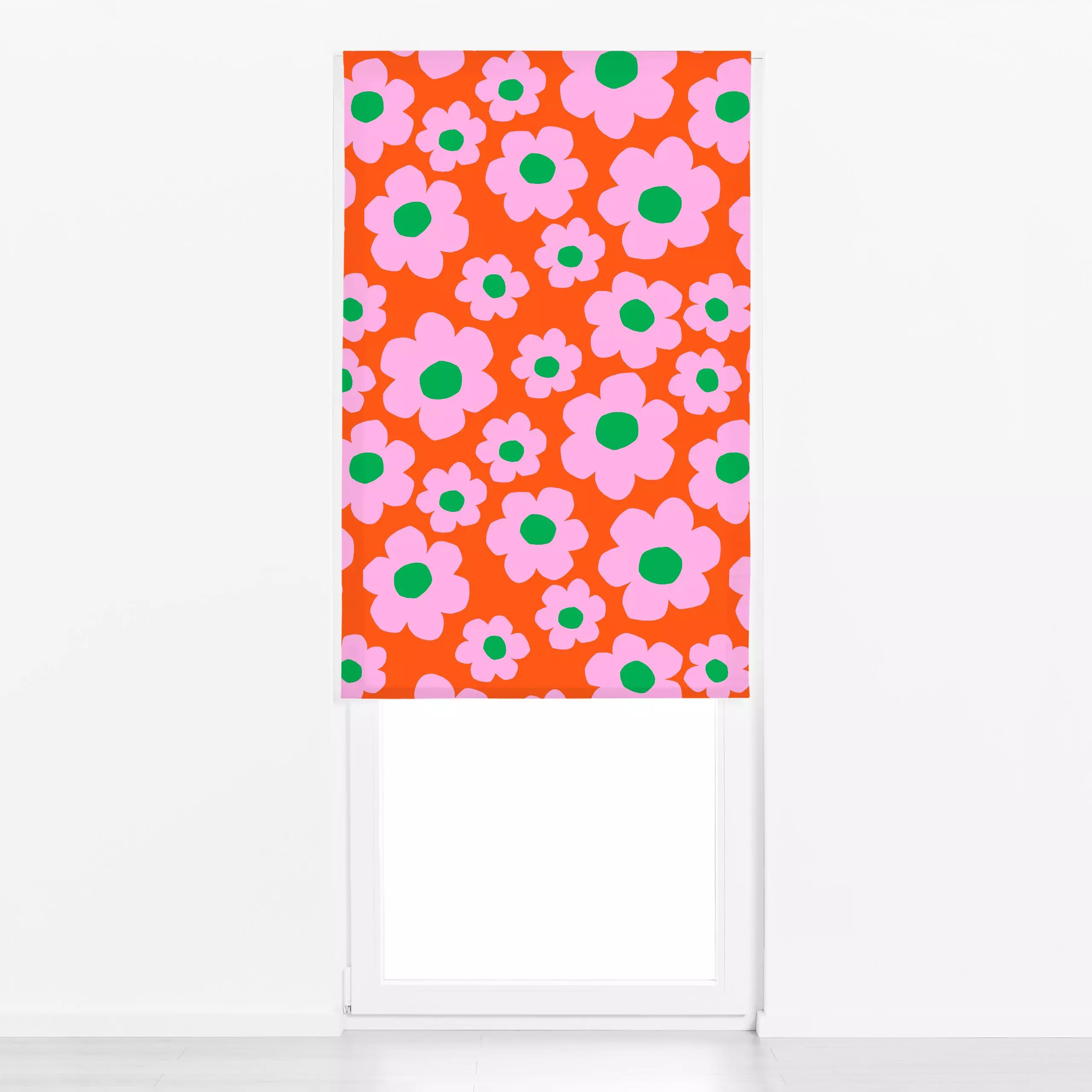 Raffrollo Vibrant spring pink red - Blumen & Florales, Frühling, Symbole & Muster - von „Lisa Jasmin Bauer"; abstrakt, Blume...