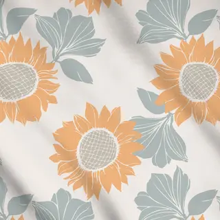 Meterware sonnenblume peach-grune