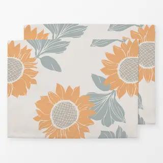 Tischset sonnenblume peach-grune