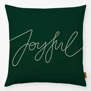 Kissen Joyful Lettering pine green