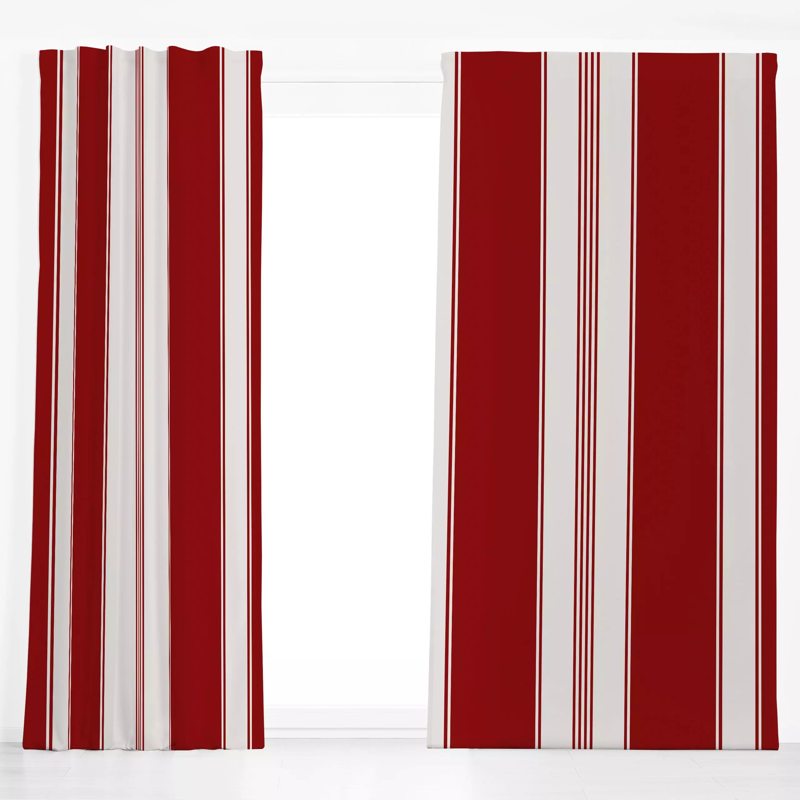 Dekovorhang Weihnachtsstreifen Rot 1 - Weihnachten, Winter, Symbole & Muster - von „Uta Naumann"; boho, Streifen, skandinavi...