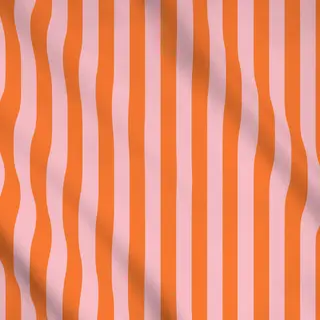 Meterware Blockstreifen rosa orange