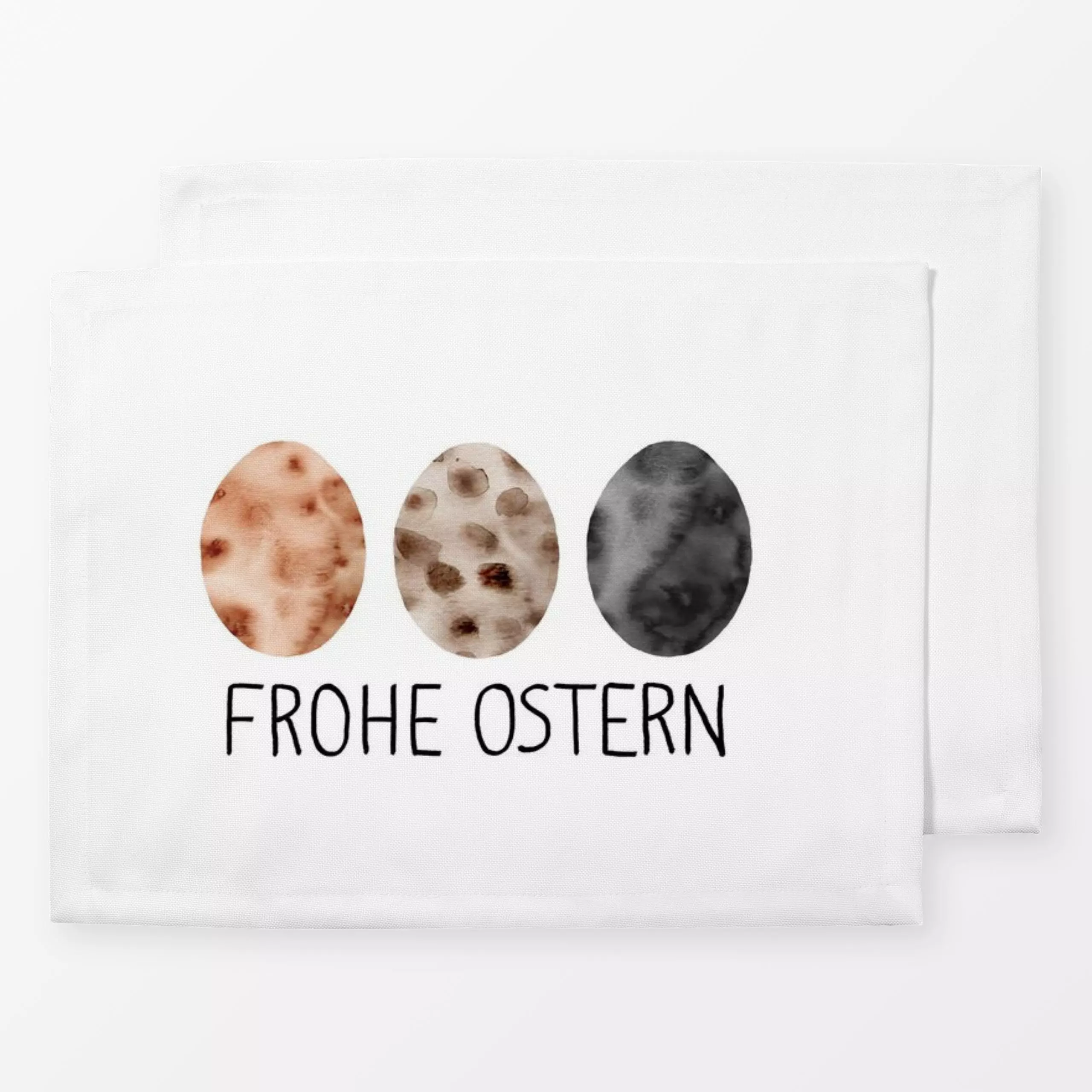 Tischset Drei Eier - Frühling, Anlässe, Ostern - von „Andrea Liesert"; Aquarell, Kissen, Ostern, Fruehling, festlich, Ostere...