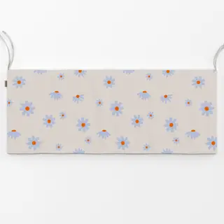 Bankauflage Gänseblümchen Blau Beige