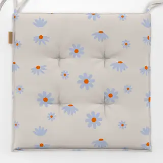 Sitzkissen Gänseblümchen Blau Beige