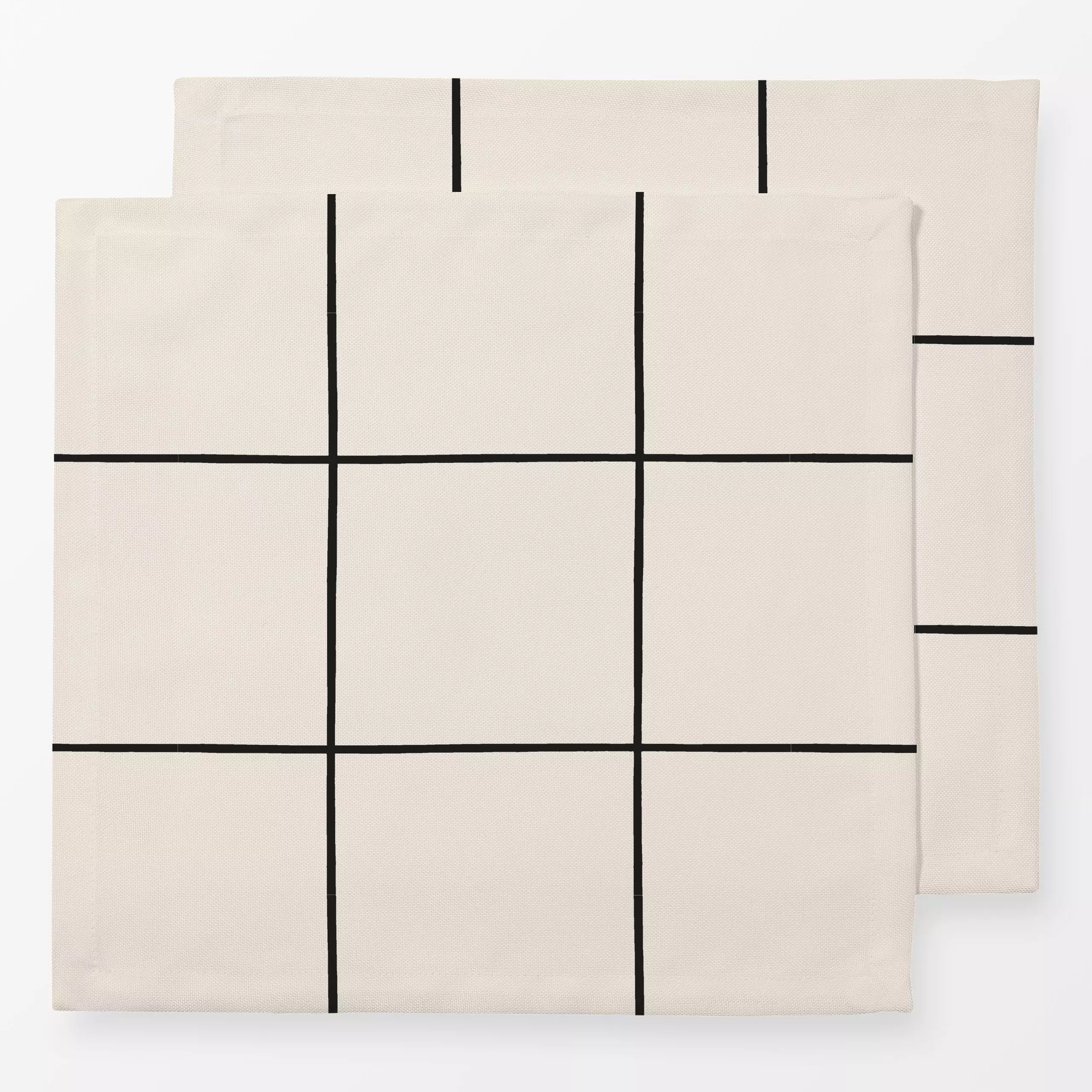 Servietten Karo Linien schwarz - Symbole & Muster - von „Studio Kesse"; minimal, Garten, Karo, Scandi, Karos, karriert, Scha...