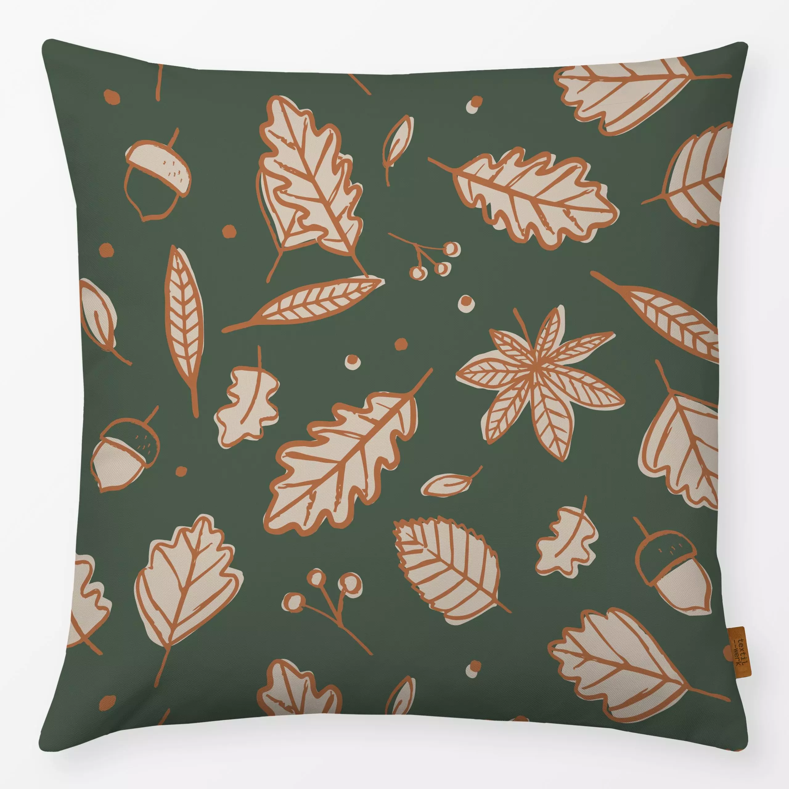 Kissen Blätter Herbst Allover - Natur & Landschaft - von „Kruth Design"; Blätter, Laub, Wald, Herbst, Herbstdeko, kruthdesig...