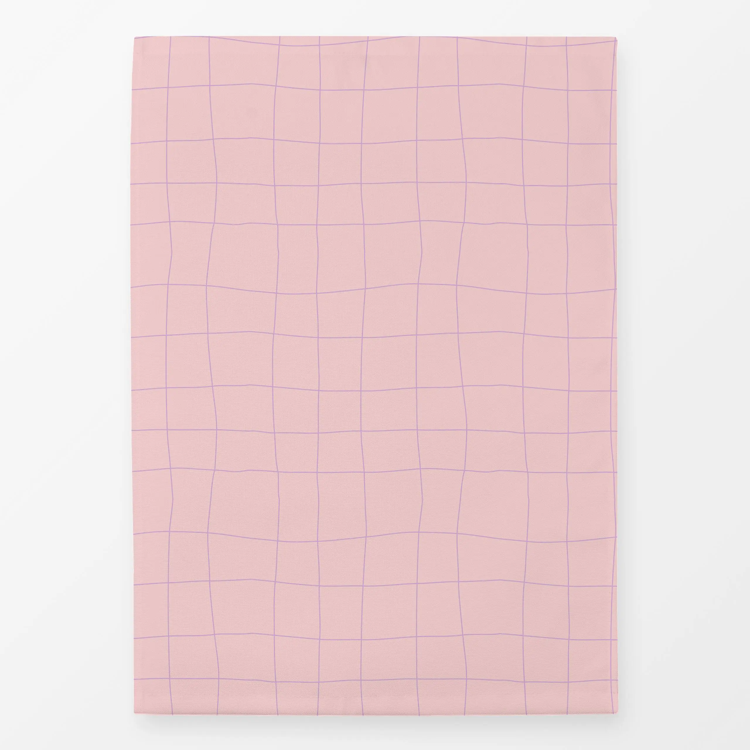 Geschirrtücher Karierte Wellen Rosa - Symbole & Muster - von „Jana Moßmann"; wellen, Karo, minimalistisch, organisch, lila, ...