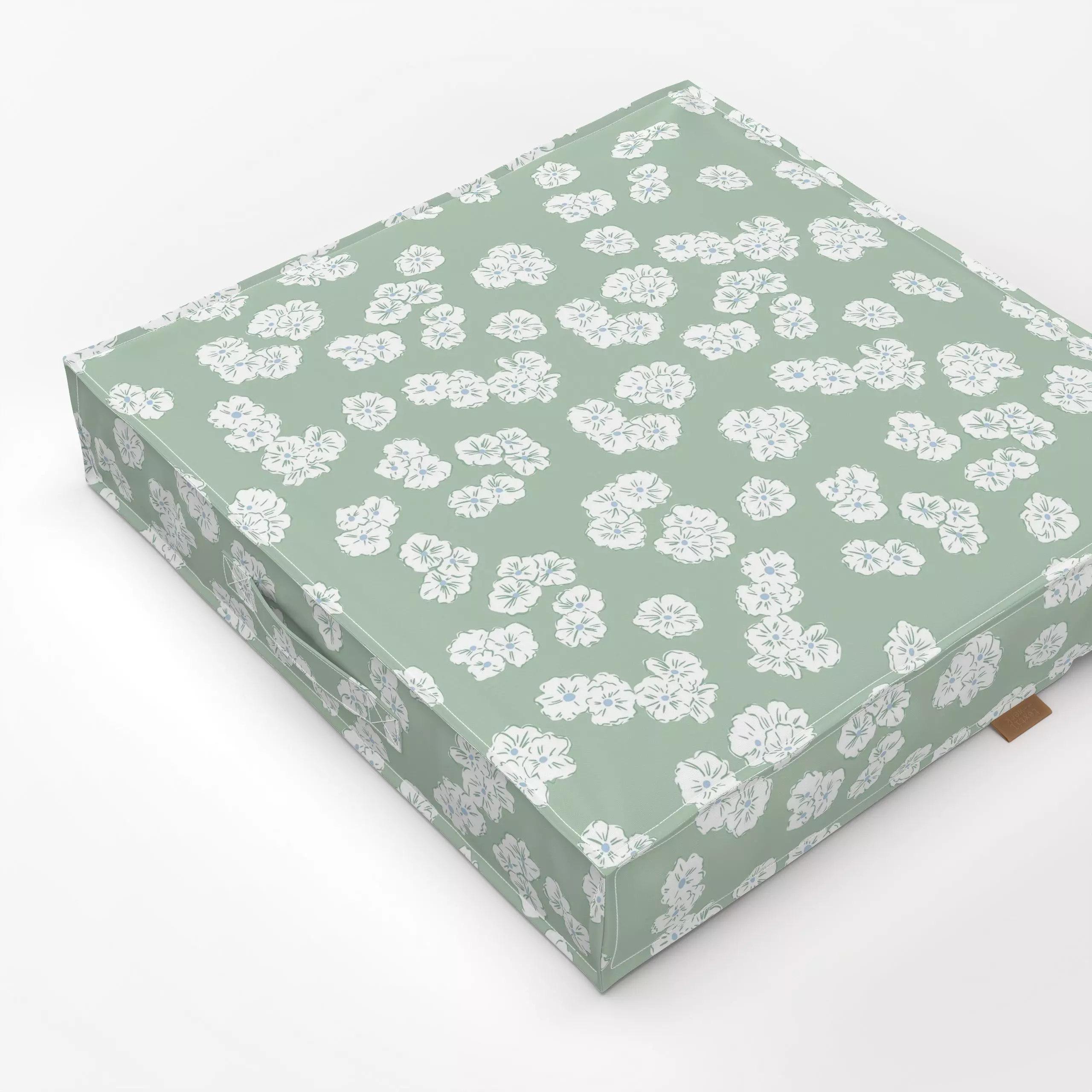 Bodenkissen Frühling Kirschblüten in grün - Blumen & Florales, Frühling, Symbole & Muster - von „Katrin Graff"; Blumen, Oste...