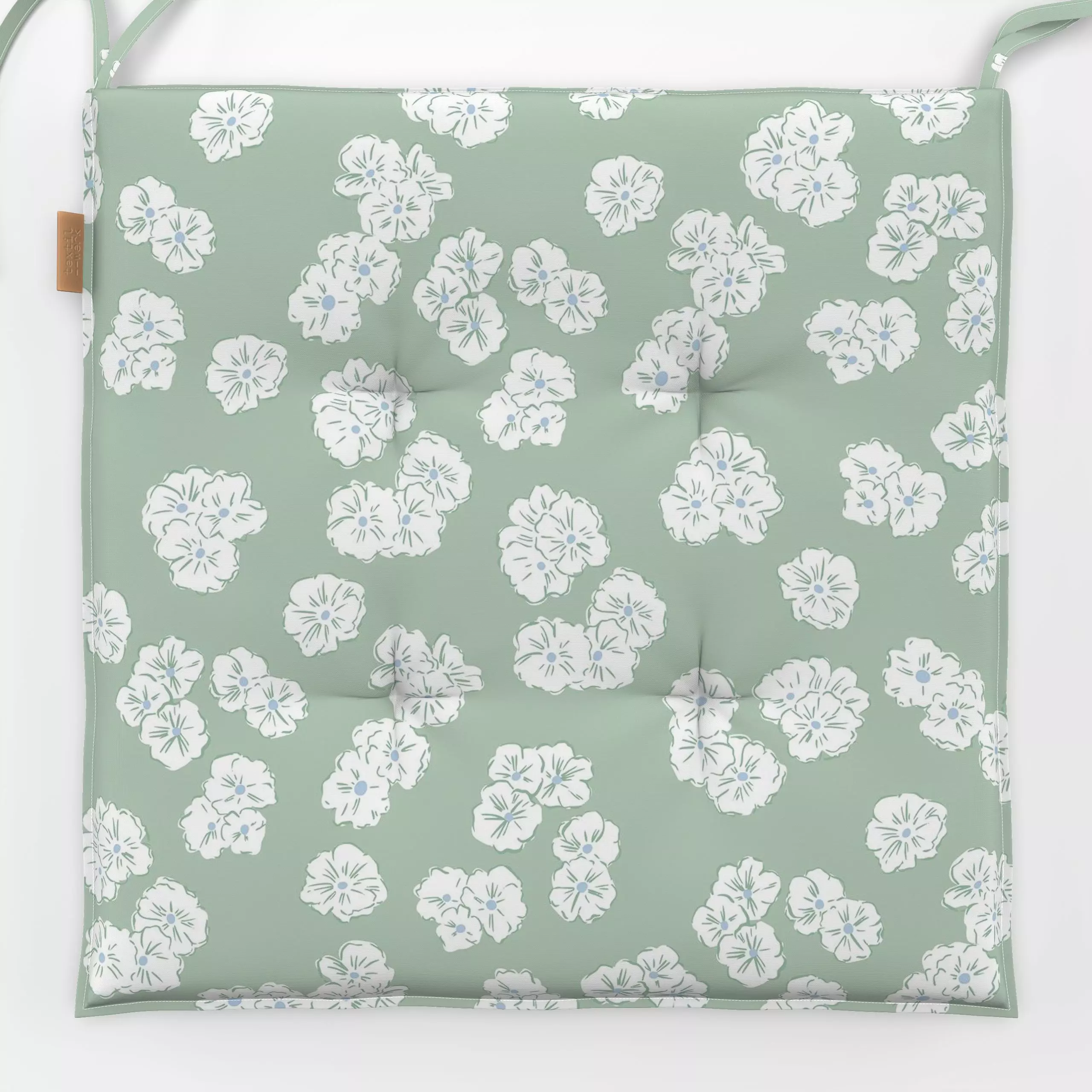 Sitzkissen Frühling Kirschblüten in grün - Blumen & Florales, Frühling, Symbole & Muster - von „Katrin Graff"; Blumen, Oster...