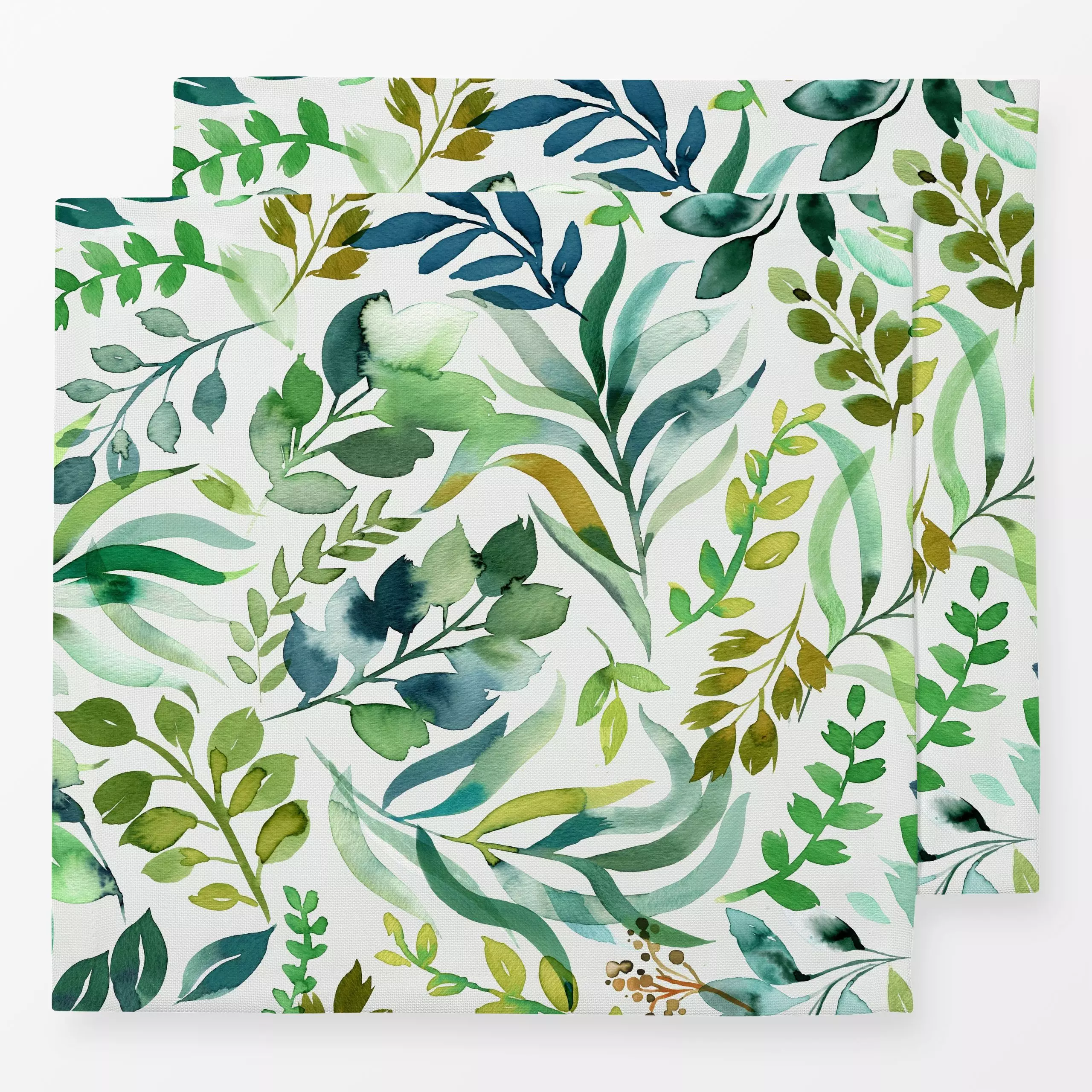 Servietten Aquarell Botanisch Blätter - Frühling, Natur & Landschaft, Pflanzen & Botanik - von „Ninola Design "; boho, Aquar...