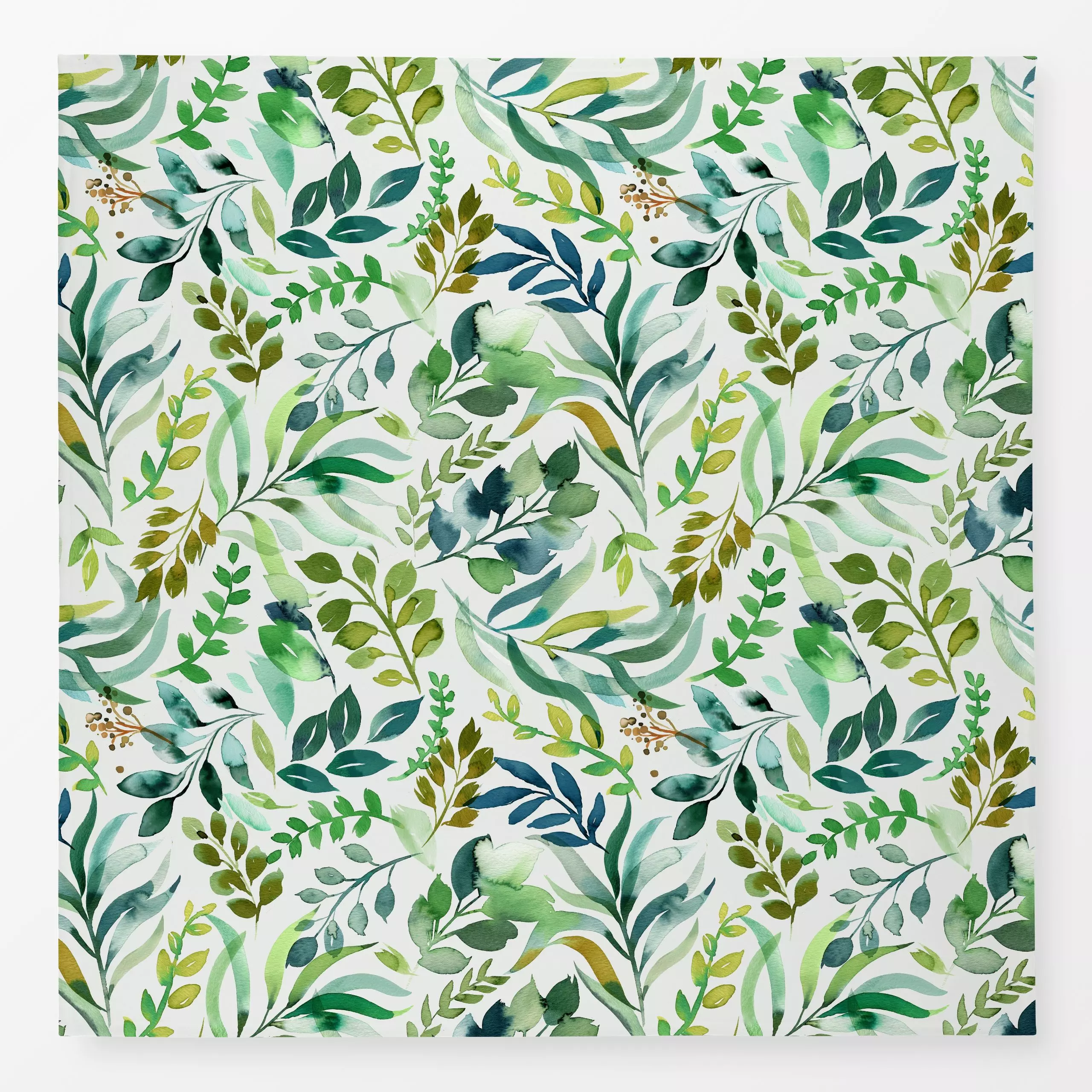 Tischdecke Aquarell Botanisch Blätter - Frühling, Natur & Landschaft, Pflanzen & Botanik - von „Ninola Design "; boho, Aquar...